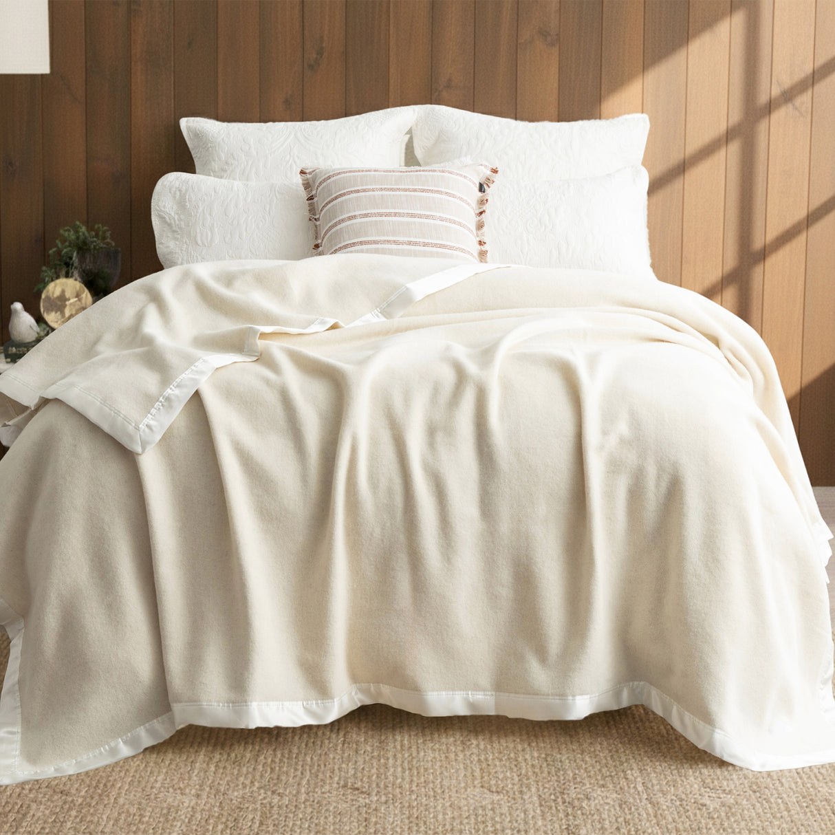 Renee Taylor Australian 400 GSM Merino Wool Blanket Super King Natural