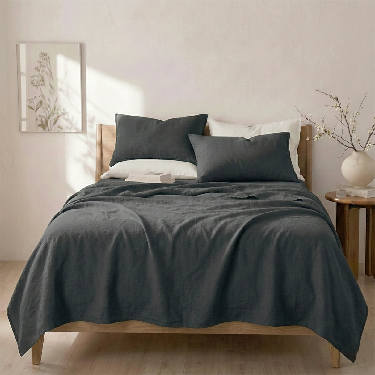 Renee Taylor Washed Linen Cotton Sheet Set King Magnet