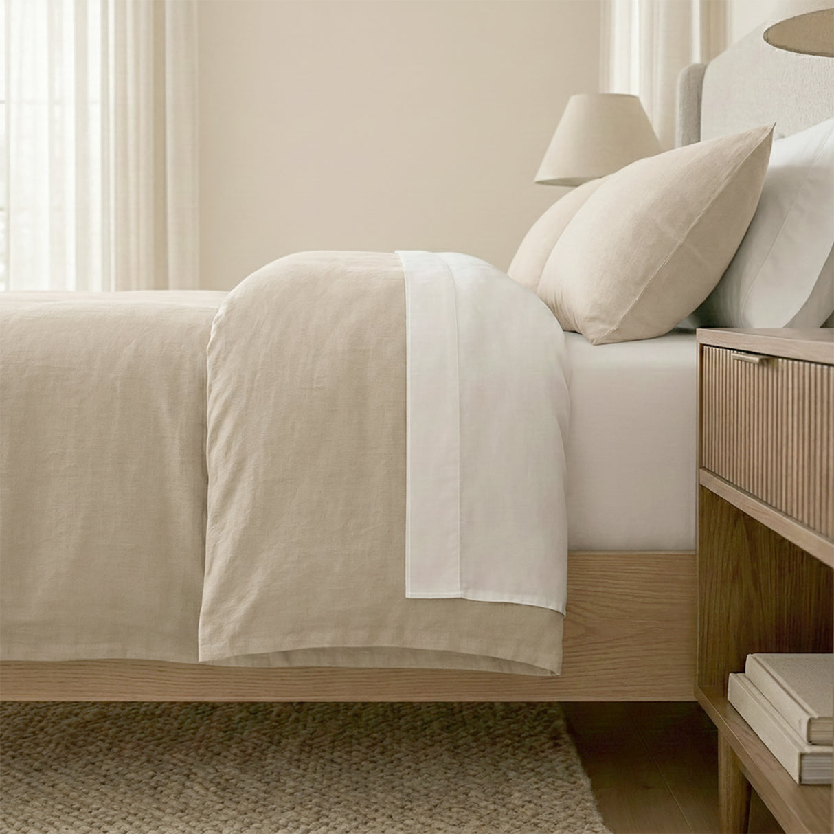 Renee Taylor Washed Linen Cotton Euro P/Case Natural