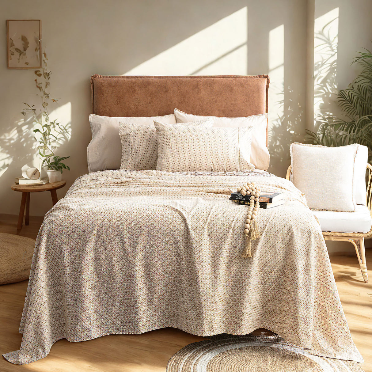 Park Avenue 175 GSM Egyptian Cotton Flannelette Sheet Set Double Diamond