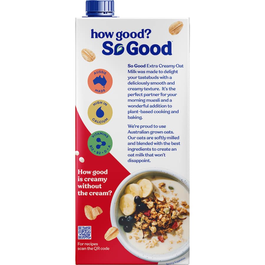 So Good Oat Milk Extra Creamy Carton 1L