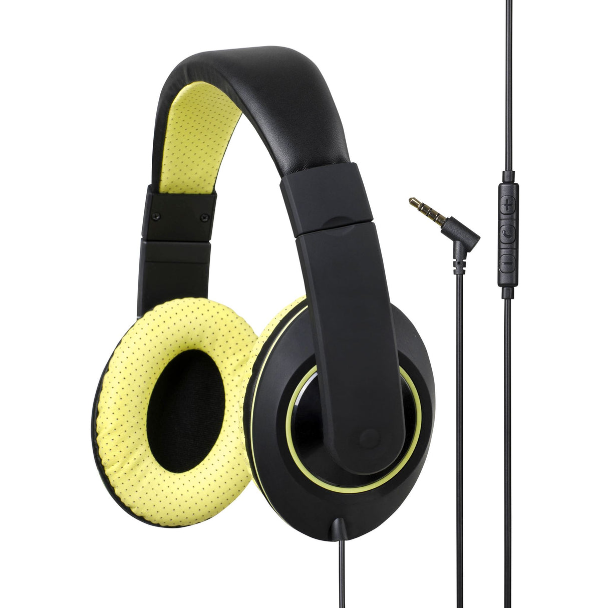 Kensington Over Ear Headphones in vibrant Green, featuring plush ear pads, inline mic, volume control, and 40mm drivers.