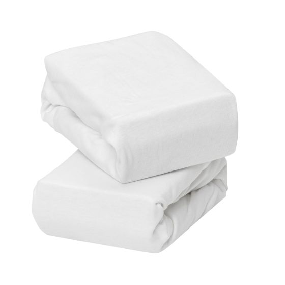 Jersey Cotton Fitted Sheets Cot 2pk - 140 X 72cm - White - ClevaMama