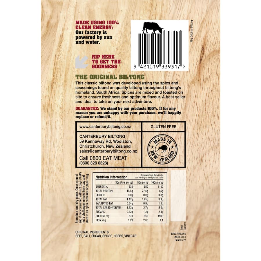Canterbury Biltong Original - 40g