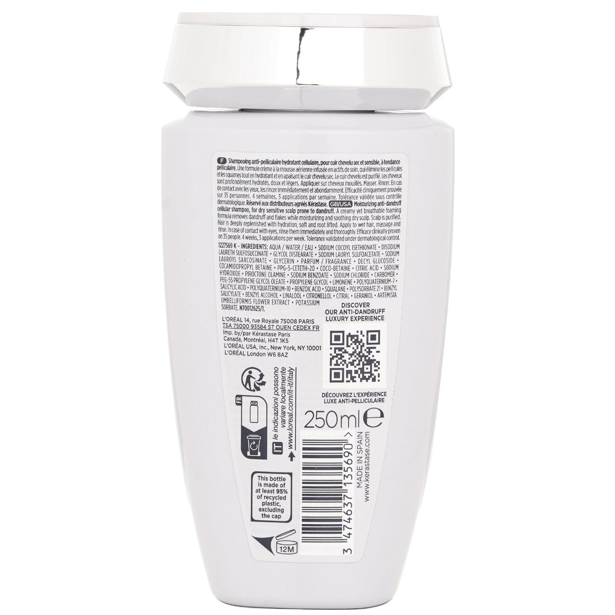 Kerastase Symbiose Moisturizing Anti Dandruff Cellular Shampoo 250ml/8.5oz