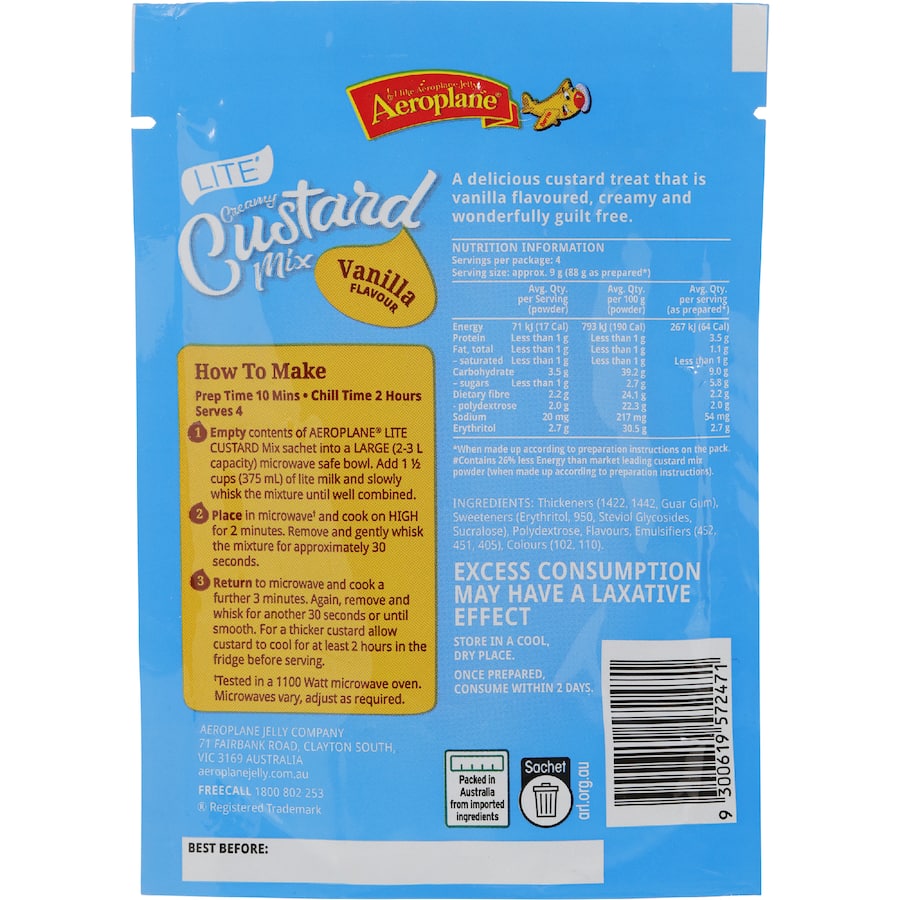 Aeroplane Dessert Mix Lite Custard 35g