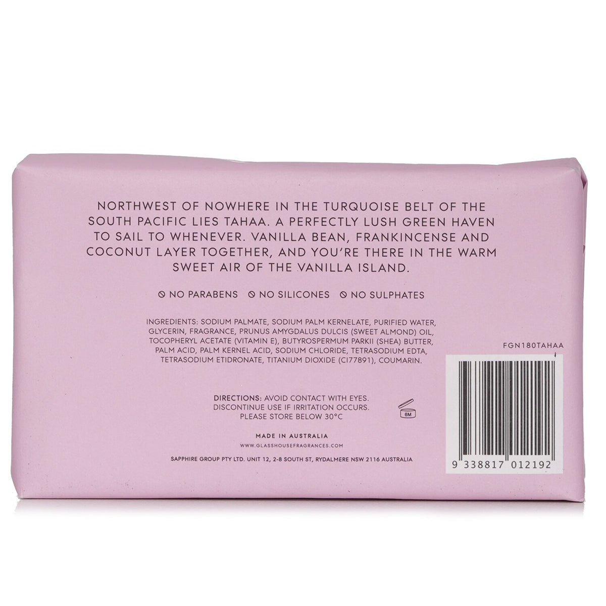 Glasshouse A Tahaa Affair Body Bar (Vanilla Caramel) 180g/6.3oz