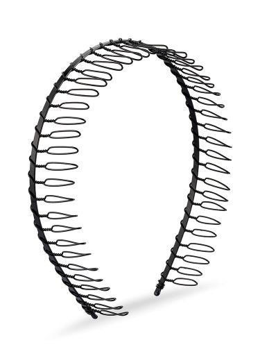 Lady Jayne Black Wire Bandeau, a stylish hair accessory with flexible wired prongs for comfort and secure hold.