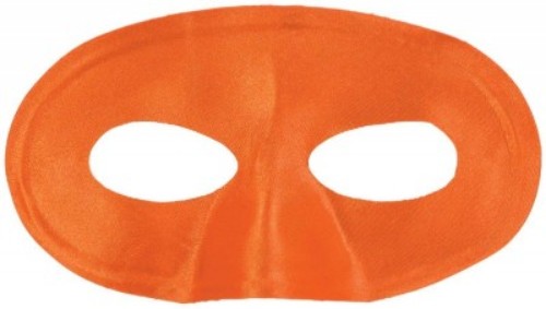 Vibrant orange eye mask measuring 3 7/8" x 7 1/8" for light blocking and enhanced relaxation during sleep.