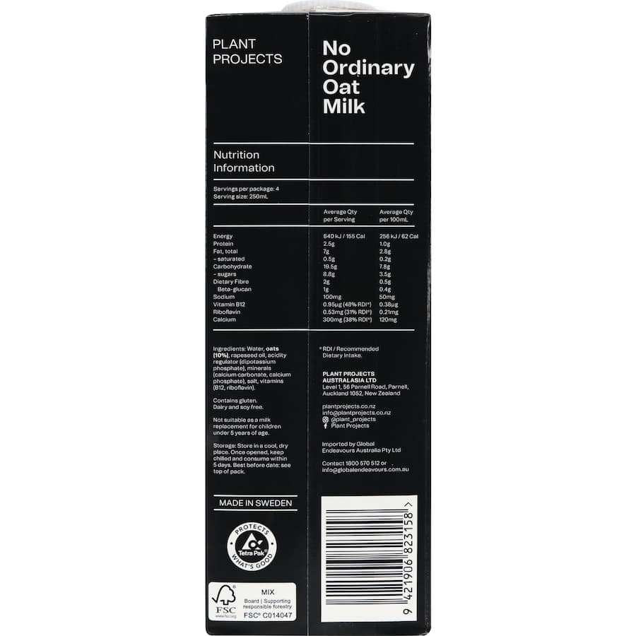 No Ordinary Oat Milk Carton 1L
