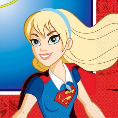 Vibrant DC Superhero Girls beverage napkins for themed parties; pack of 16, featuring iconic female superheroes.