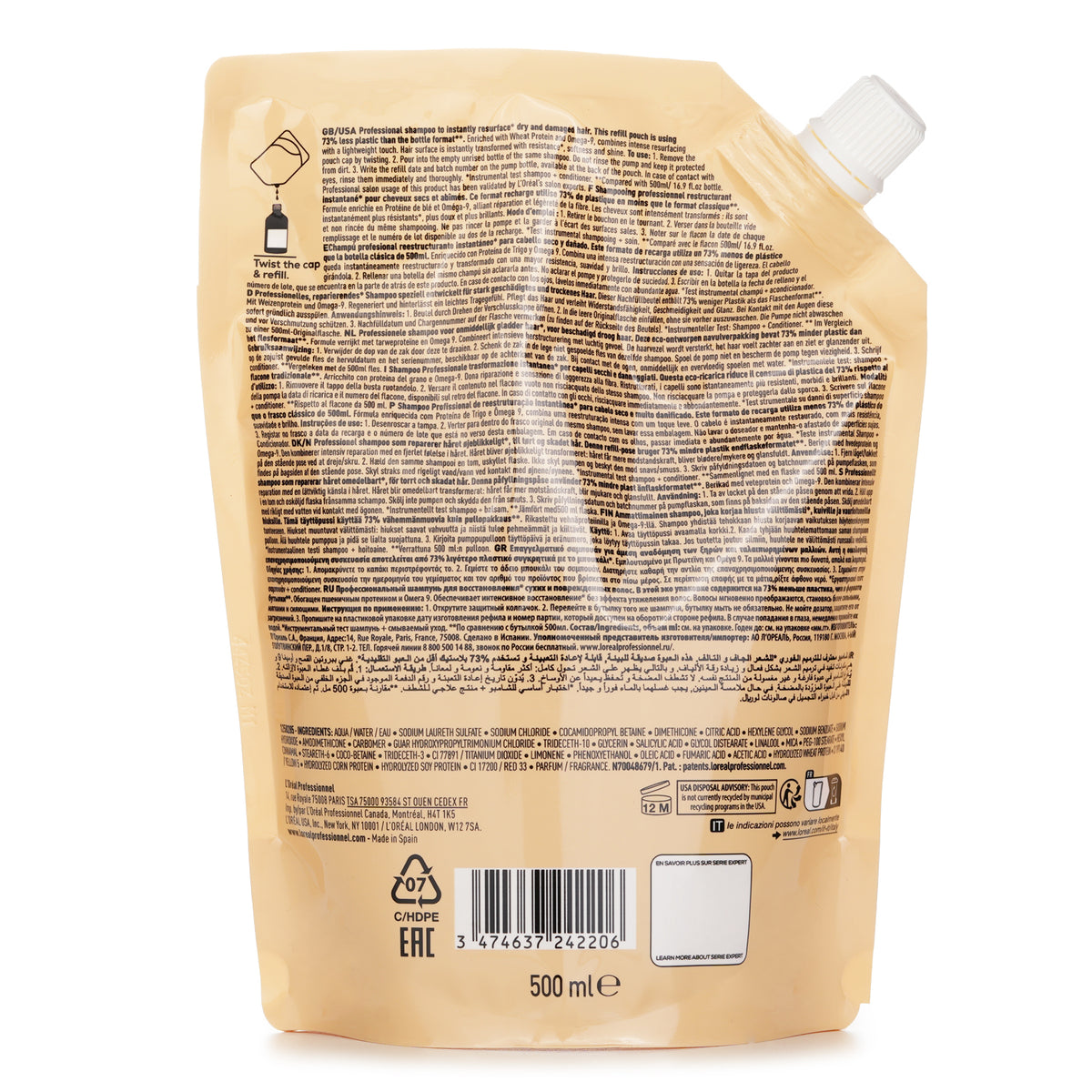 L'Oreal Professionnel Série Expert Absolut Repair Refill Shampoo 500ml/16.9oz