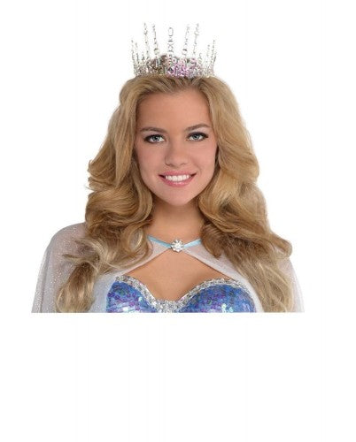 Enchanting Icicle Crown with intricate ice crystal designs, perfect for glamorous events and fantasy costumes.
