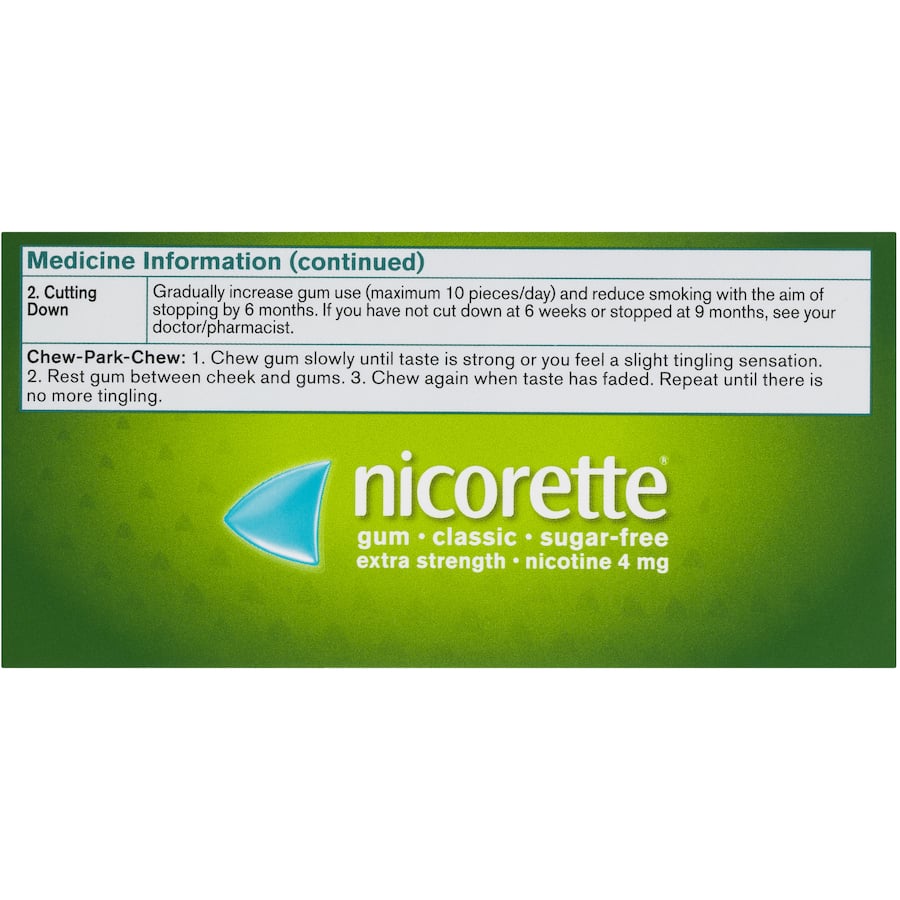 Nicorette Smoking Remedy Classic Gum Extra 4mg 75pack