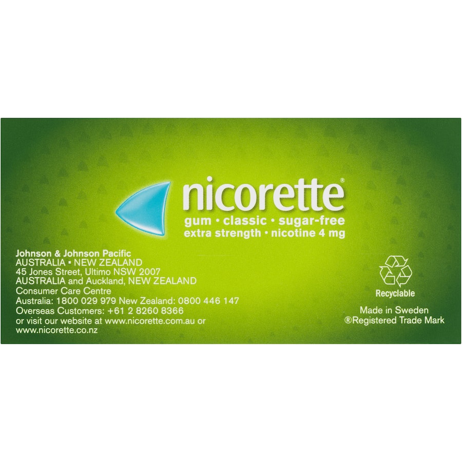 Nicorette Smoking Remedy Classic Gum Extra 4mg 75pack