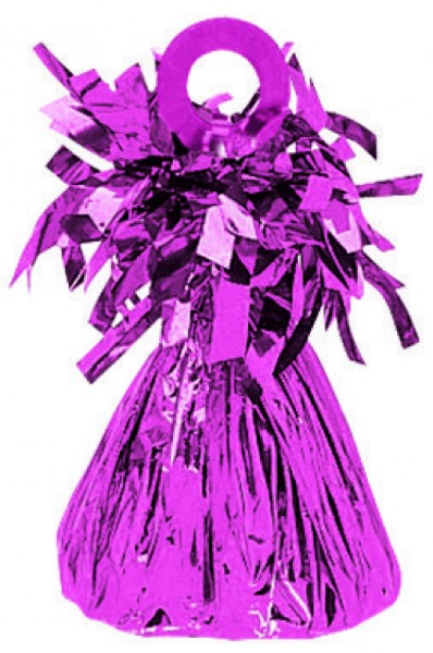 Small bright pink foil balloon weight, 170-180 grams, perfect for keeping balloons anchored in place.