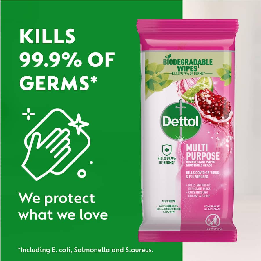 Dettol Multipurpose Wipes Pomegranate & Lime Splash 110pack