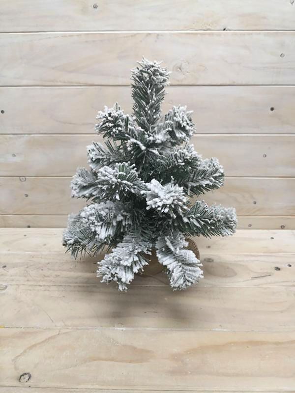 Artificial Tree - Snowy Pine w/ Burlap (12")