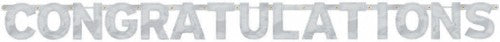Vibrant 'Congratulations' letter banner, perfect for parties and graduations, designed for easy hanging and indoor/outdoor use.