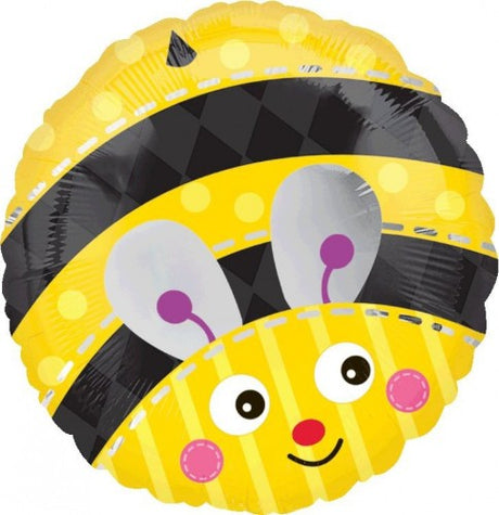 45cm cute bumble bee foil balloon, vibrant design perfect for children's parties and celebrations.
