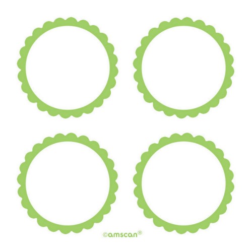 Set of 5 kiwi-colored scalloped labels, perfect for organizing, crafting, and personalizing gifts.