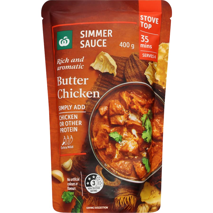 Woolworths Simmer Sauce Butter Chicken 400g