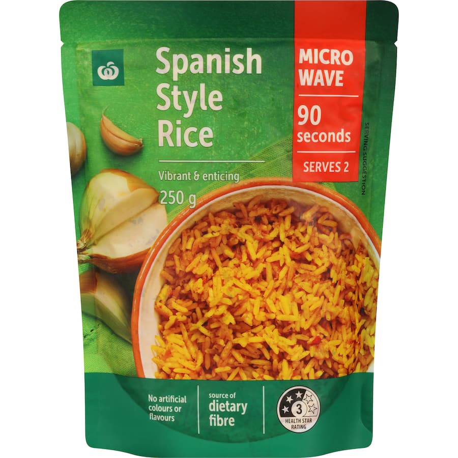 Woolworths Steamed Rice Spanish 250g