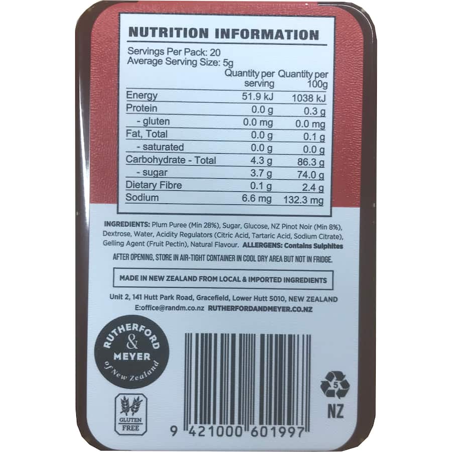Rutherford & Meyer Fruit Paste Pinot & Plum 100g