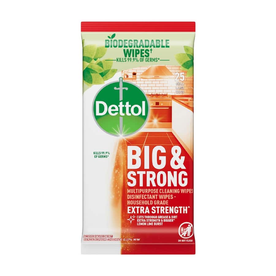 Dettol Big Strong Cleaning Wipes Multipurpose 25pack