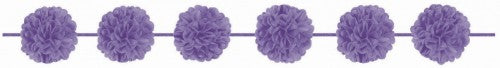 Lilac fluffy garland pack of 2, 12ft each, perfect for festive decor, indoor/outdoor use, adds charm and color.