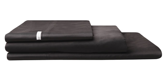 Super King Sheet Set in Granite, 400TC Egyptian Cotton Sateen, featuring deep wall fitted sheet and two elegant pillowcases.