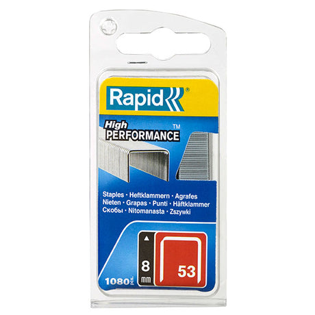 Fine wire staples for textiles, 8mm leg length, low visibility design, 1,080 count for secure and discreet stapling.
