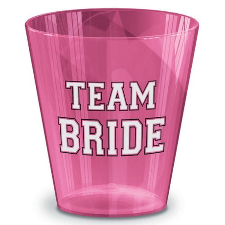 Set of 40 Team Bride shot glasses for celebrating bachelorette parties and bridal events.