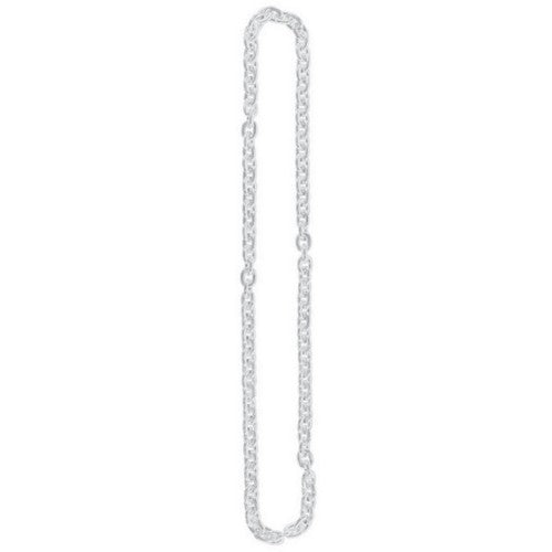 Elegant 48-inch silver chain link necklace with interlocking design, perfect for any occasion.