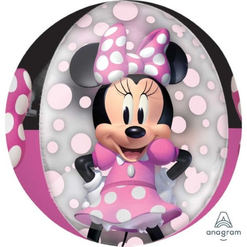 Inflatable Orbz XL featuring Minnie Mouse design, perfect for parties and decor, vibrant colors and durable build.