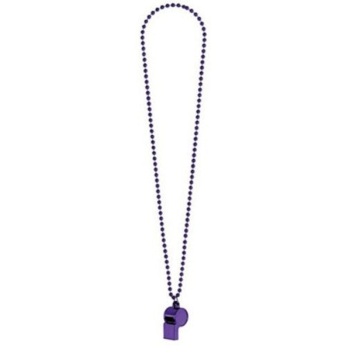Purple whistle pendant necklace on a 36-inch chain, combining style and functionality for any occasion.