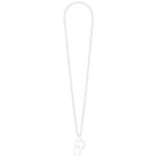 White whistle on a 36-inch chain necklace, stylish and functional accessory.