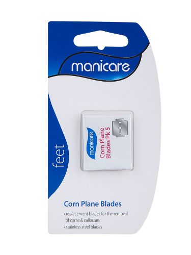 Manicare Corn Plane Replacement Blades, 5 Pack for safely and effectively removing corns and calluses with precision.