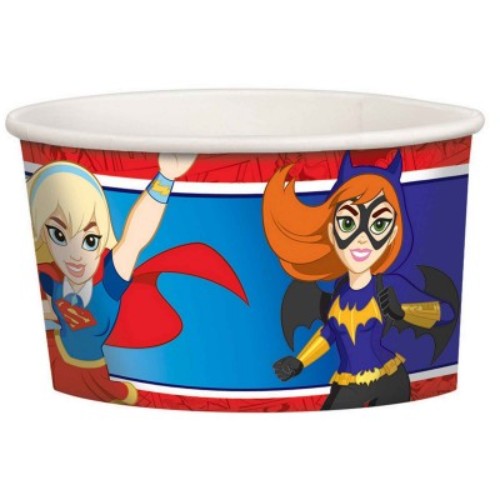 Colorful DC Superhero treat cups for girls, pack of 8, perfect for parties and serving snacks.