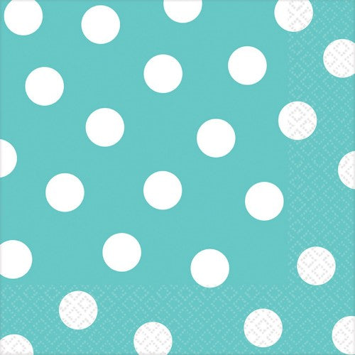 Pack of 16 Robin's-Egg Blue Dots napkins, 33cm, elegant and eco-friendly for stylish dining events.