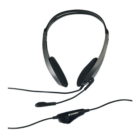 Lightweight Verbatim headset with stereo sound and adjustable mic, perfect for calls, gaming, and video conferencing.