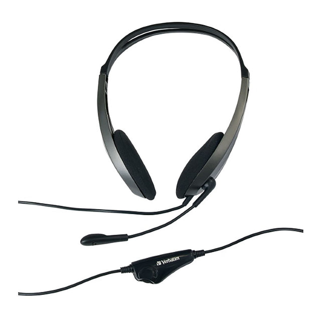 Lightweight Verbatim headset with stereo sound and adjustable mic, perfect for calls, gaming, and video conferencing.