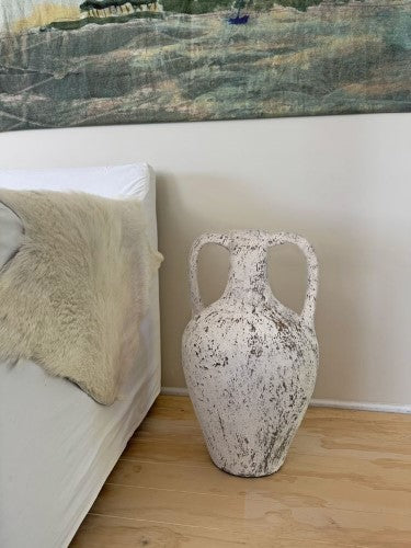 Lombok Urn - Buffalo Antique Whitewash Large (60cm)
