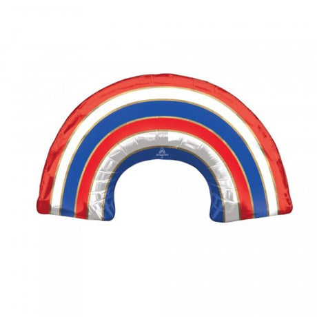 SuperShape Peace Love Unity Balloon in red, white, and blue; perfect for festive celebrations and themed events.