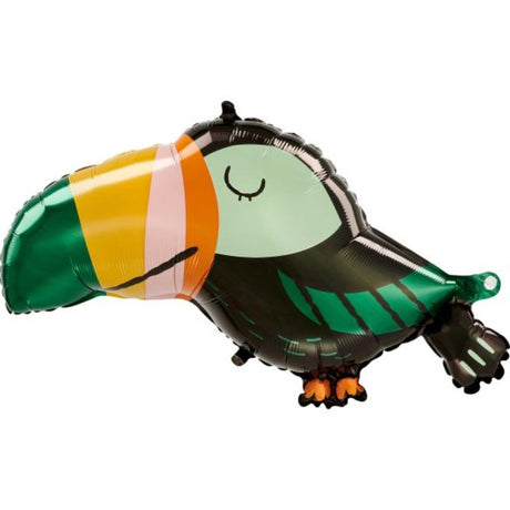 Vibrant Get Wild Toucan S50 balloon, 68cm x 38cm, perfect for tropical-themed parties and celebrations.