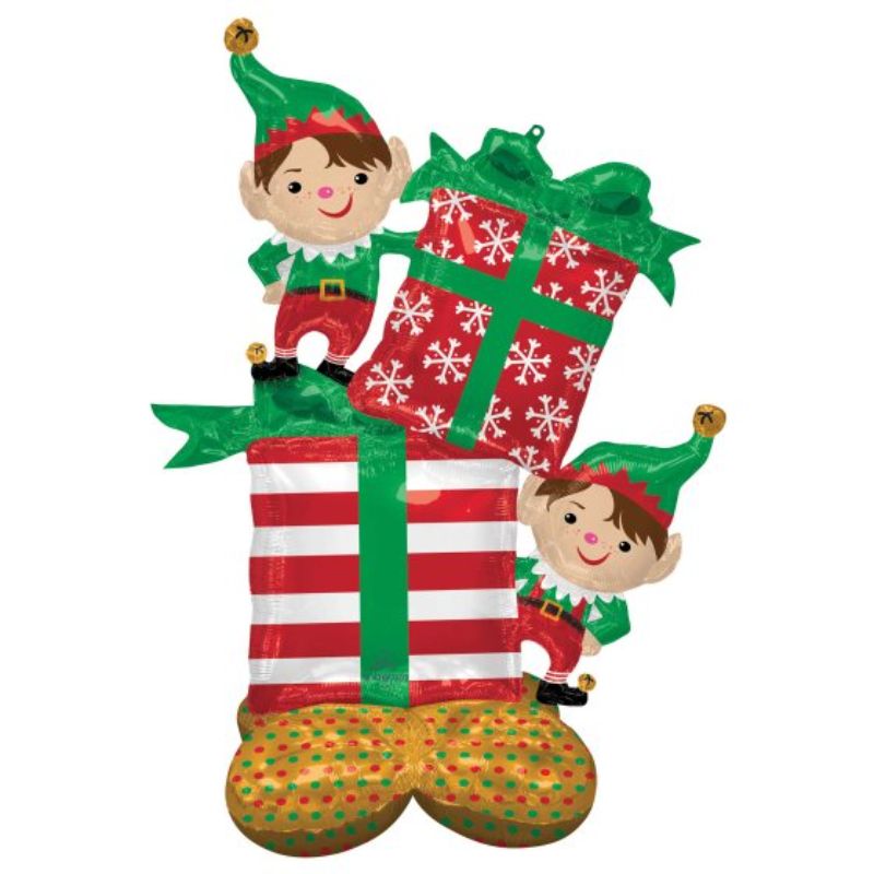 Inflatable AirLoonz Christmas Elves, 91cm x 134cm, bringing festive cheer to holiday decor and gatherings.