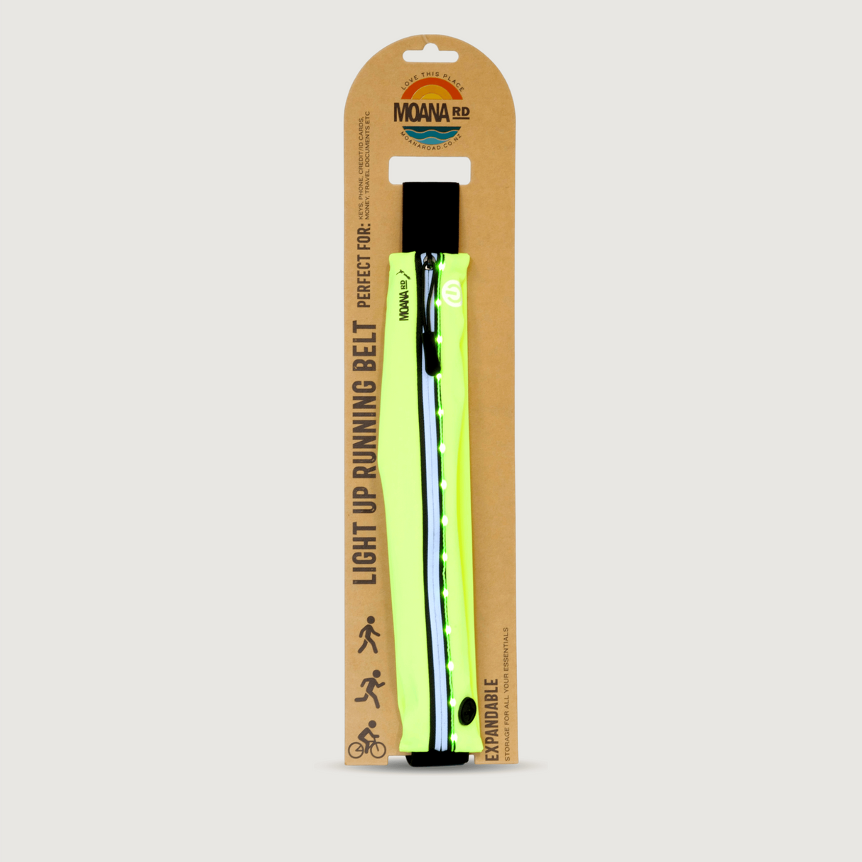 Moana Road - The Light Up Running Belt - Fluro
