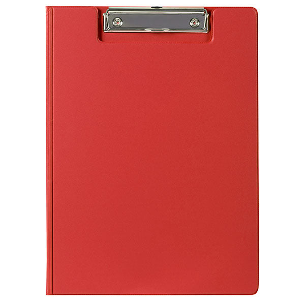 Marbig Clipfolder Pe A4 Red pack of 20, durable with wire clips, clear pocket, perfect for organizing documents.