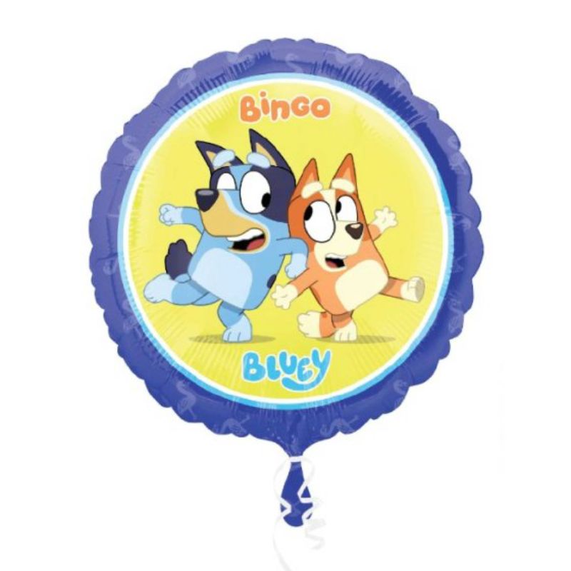 45cm blue self-sealing foil balloon featuring the character Bluey, perfect for celebrations and parties.