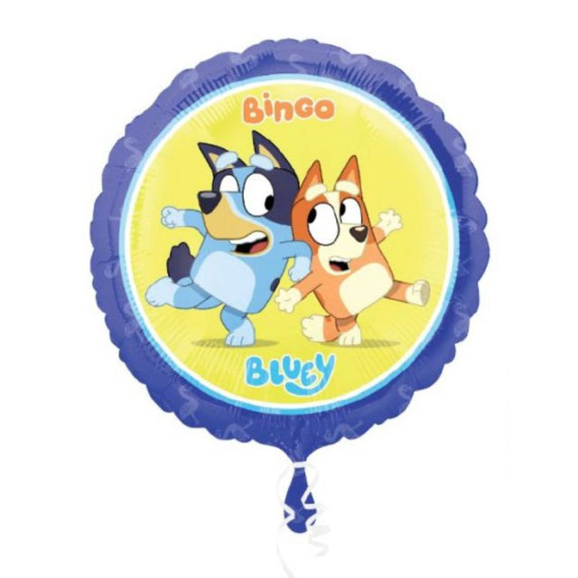 45cm blue self-sealing foil balloon featuring the character Bluey, perfect for celebrations and parties.